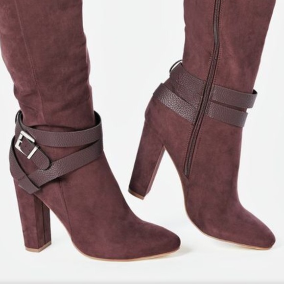 burgundy heeled boots